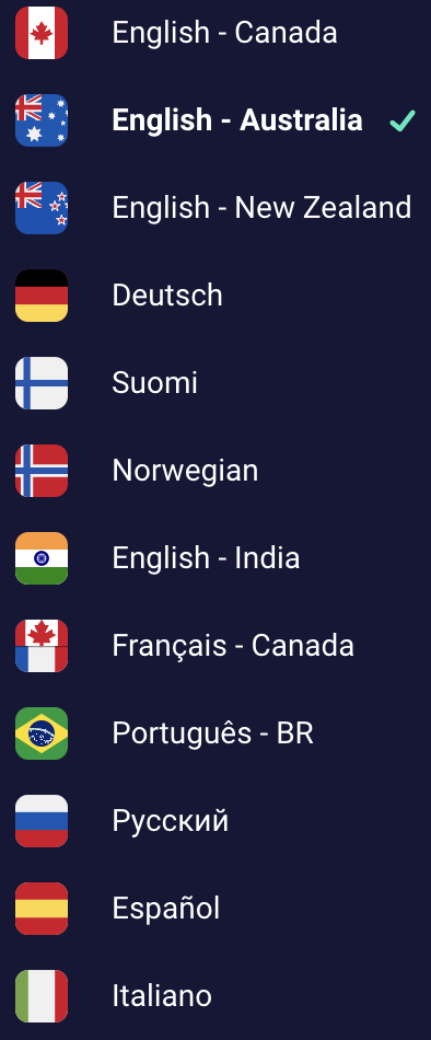Available Countries Lucky7even Casino